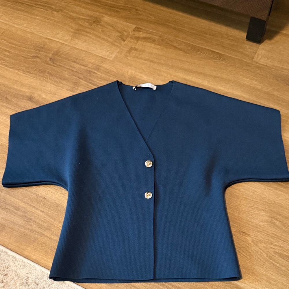 Zara Navy Knit Top